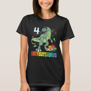 T-shirt Enfants Quatre Saurus Anniversaire Rex Dino 4ème D