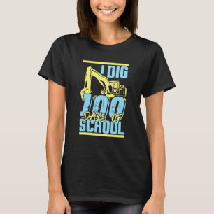 T-shirt Enfants que j'aime 100 jours d'école Pelle excavat