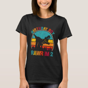 T-shirt Enfants Rawr I'm 2 Dinosaur 2e anniversaire Boy Re