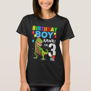 T-shirt Enfants Rawr I'm 3 3ème anniversaire Dinosaur Boys