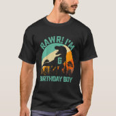 T-shirt Enfants Rawr I'm 6 6th Birthday Boys Dinosaur Rex (Devant)