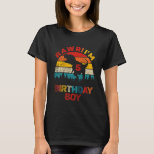 T-shirt Enfants Rawr Je suis 5 Dinosaure 5e Anniversaire G