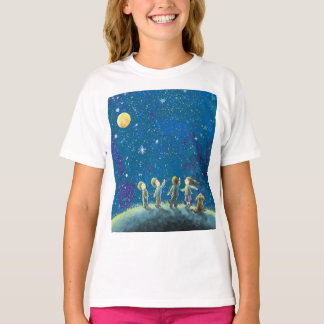T-shirt Enfants Regardant Starry Sky