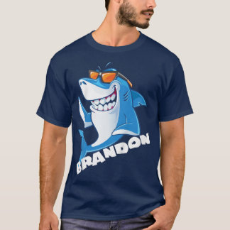 T-shirt Enfants requin Nom Brandon Cadeaux Garçons