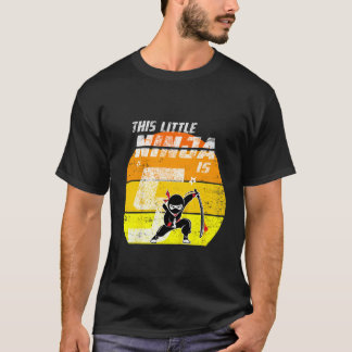 T-shirt Enfants Retro Ninja Ce Petit A Cinq Ans 1