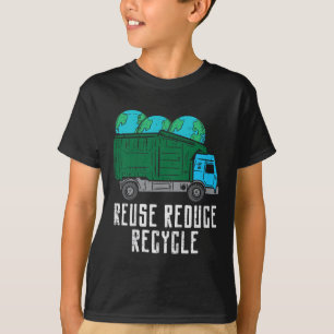 T-shirt Enfants réutiliser Réduire Recycle Garbage Truck E