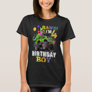 T-shirt Enfants Rex Dinosaur Monster Camion 4e anniversair