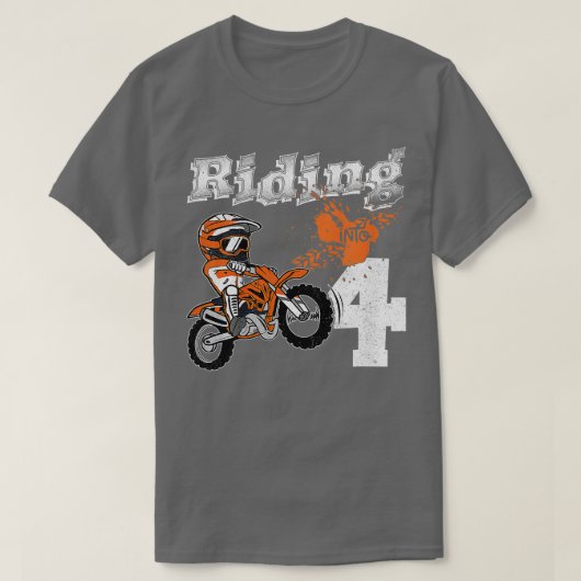 T-shirt Enfants Rider Dans 4 Ans Rider 4e Anniversaire Di (Design devant)