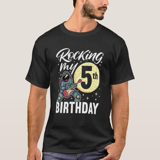 T-shirt Enfants Rocks Mon 5e anniversaire I Guitare électr (Devant)