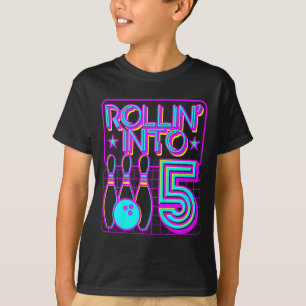 T-shirt Enfants Rollin In 5 Bowling Bowler 5e Anniversaire