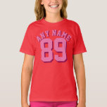 T-shirt Enfants rouges et roses | Sports Jersey Design<br><div class="desc">Enfants rouges et roses | T-shirt Design de Jersey Sports</div>