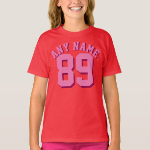 T-shirt Enfants rouges et roses   Sports Jersey Design