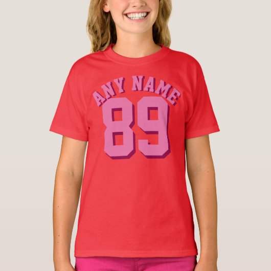 T-shirt Enfants rouges et roses | Sports Jersey Design (Devant)