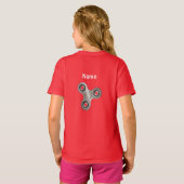 T-shirt Enfants Rouges Gardez Le Fidget Calme Sur Spinner  (Dos entier)