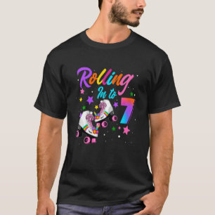 T-shirt Enfants Roulant Dans 7 Ans Roller Skate Girl 7e