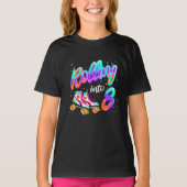 T-shirt Enfants Roulant Dans 8 Ans Fille 8e Anniversaire  (Devant)