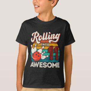 T-shirt Enfants roulent dans 11 ans 11e Bowling Anniversai