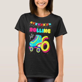 T-shirt Enfants roulent en 6 ans 6e anniversaire Roller Sk