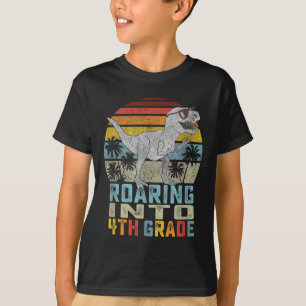 T-shirt Enfants rugissant en 4e année dinosaure T Rex reto