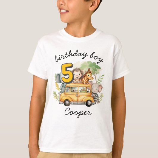 T-shirt Enfants Safari garçons anniversaire (Devant)