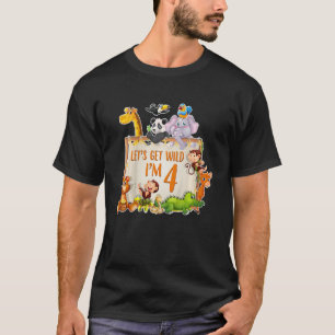 T-shirt Enfants Sauvons-nous J'ai 4 ans Zoo Animal