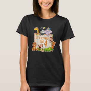 T-shirt Enfants Sauvons-nous J'ai 4 ans Zoo Animal