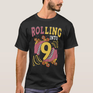 T-shirt Enfants Se Roulant Dans 9 Rouleaux Patinage 9 Anné