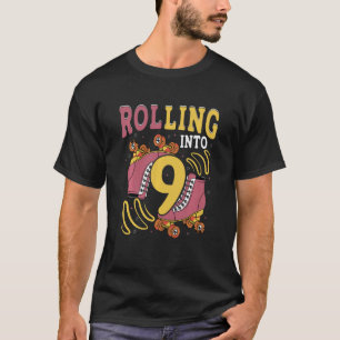 T-shirt Enfants Se Roulant Dans 9 Rouleaux Patinage 9 Anné