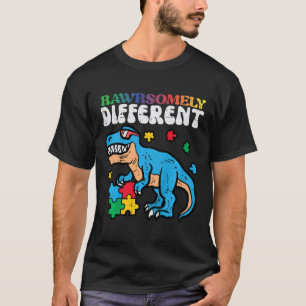 T-shirt Enfants Sensibilisation sur l'autisme Dino Rawrsom
