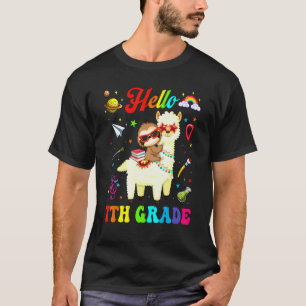 T-shirt Enfants Septième Année Groupe Mignon Lama Paresseu