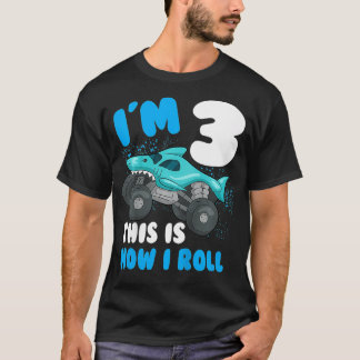 T-shirt Enfants Shark Monster camion fête d'anniversaire T