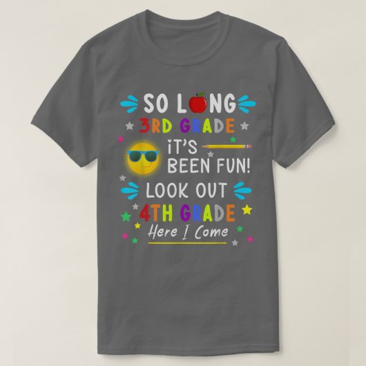 T-shirt Enfants si long 3e année ici Je viens 4e année Gra (Design devant)