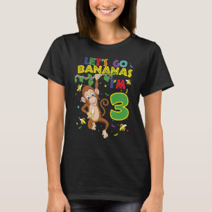 T-shirt Enfants singe 3e anniversaire Zoo Let's Go Bananas