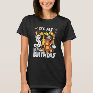 T-shirt Enfants Son 3e anniversaire Safari Jungle Animaux