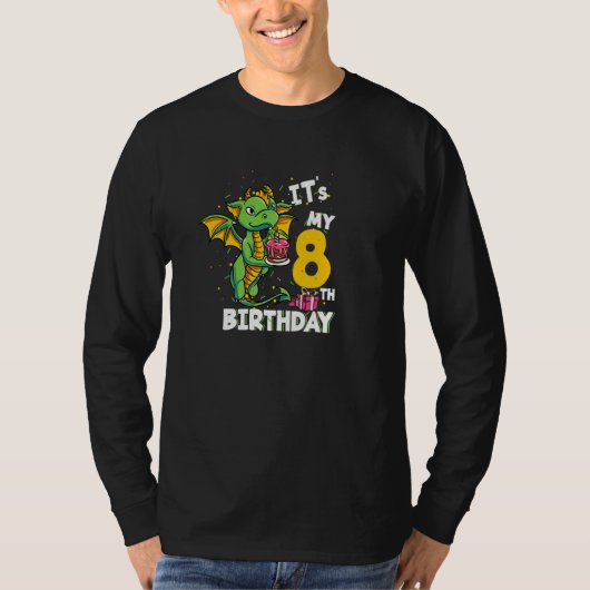 T-shirt Enfants Son 8e anniversaire Dragon 8 ans Anniversa (Devant)