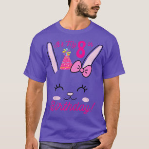 T-shirt Enfants Son 8e anniversaire fille lapin thème lapi
