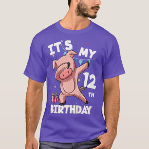 T-shirt Enfants Son My12e anniversaire 12 ans Cochon Anniv