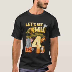 T-shirt Enfants Soyons Sauvages I'm 4 Safari Animal Zoo An