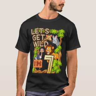 T-shirt Enfants Soyons Sauvages I'm 7 Safari Animal Zoo An