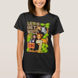 T-shirt Enfants Soyons Sauvages I'm 7 Safari Animal Zoo An