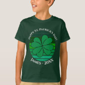 T-shirt Enfants St. Patrick's Day Name Irish 4 Leaf Clover (Devant)