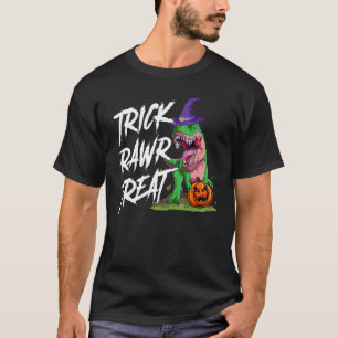 T-shirt Enfants Trick Rawr Treat Dinosaur Crâne Halloween 