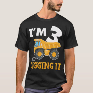 T-shirt Enfants Trois 3Ans 3E Anniversaire Construction Ga