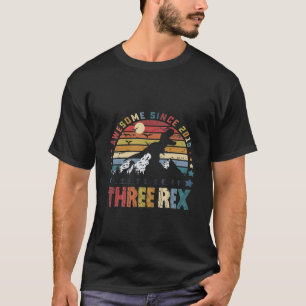 T-shirt Enfants Trois Rex 3E Anniversaire Garçon Troisième