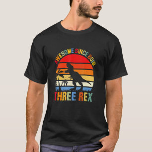 T-shirt Enfants Trois Rex 3e Anniversaire Troisième Dinosa