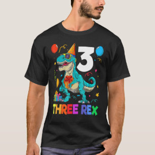 T-shirt Enfants Trois Rex 3e Anniversaire Troisième Dinosa