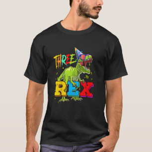 T-shirt Enfants Trois Rex 3e Anniversaire Troisième Dinosa