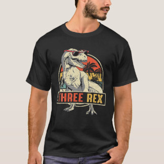 T-shirt Enfants Trois Rex 3E Anniversaire Troisième Dinosa