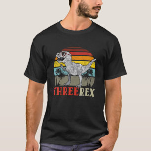 T-shirt Enfants Trois Rex Anniversaire 3 Anniversaire Dino