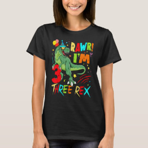 T-shirt Enfants Trois Rex Anniversaire tenue de fête Dinos